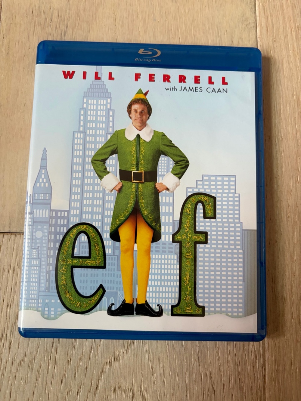 Blu -Ray Holiday Elf Blu-ray Movie in Blue With Green and Yellow Cover